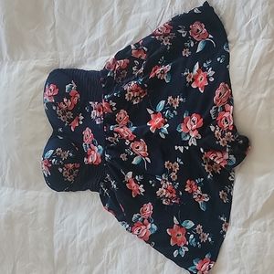 xhilaration short romper, flower pattern, size M, bralette inset.